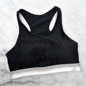 All Fenix Laser Line Spellout Logo Cutout Sports Bra Black Activewear Workout XS